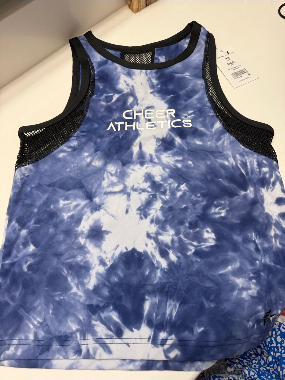 Cheer Athletics Girls' Blue Tie-Dye Tank Top